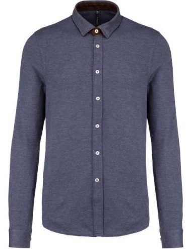 KAR-K507-LONG-SLEEVED JACQUARD KNIT SHIRT
